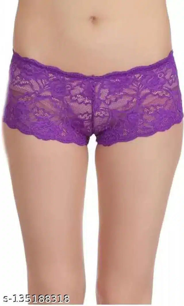 Net Briefs for Women (Purple, Free Size)